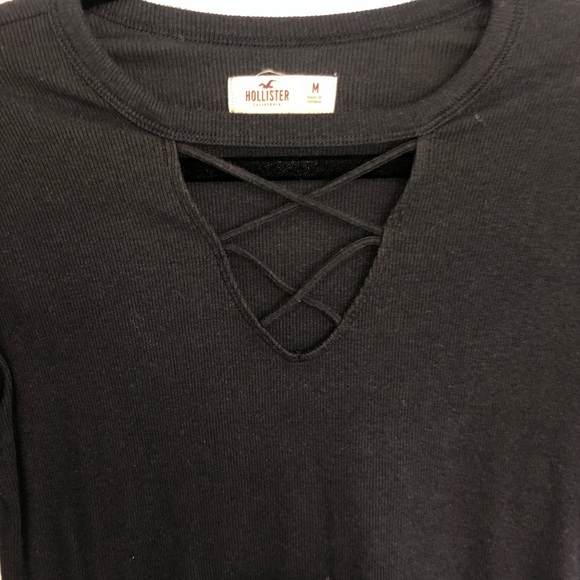 Long Sleeve Top with Crisscross Neckline - Picture 2 of 3